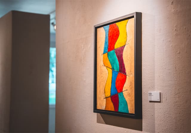 Art piece hanging on wall